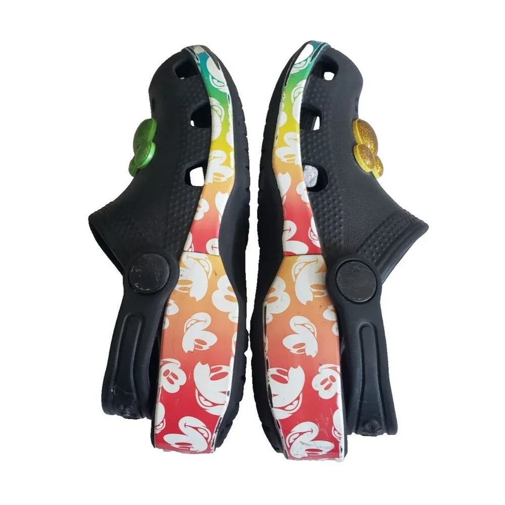 Toddler Disney Pride Black And rainbow Mickey Classic Crocs Toddler Sz C 9
